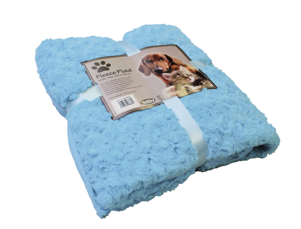 Fleece Plaid "SUPER SOFT" Blau 100 x 150 cm