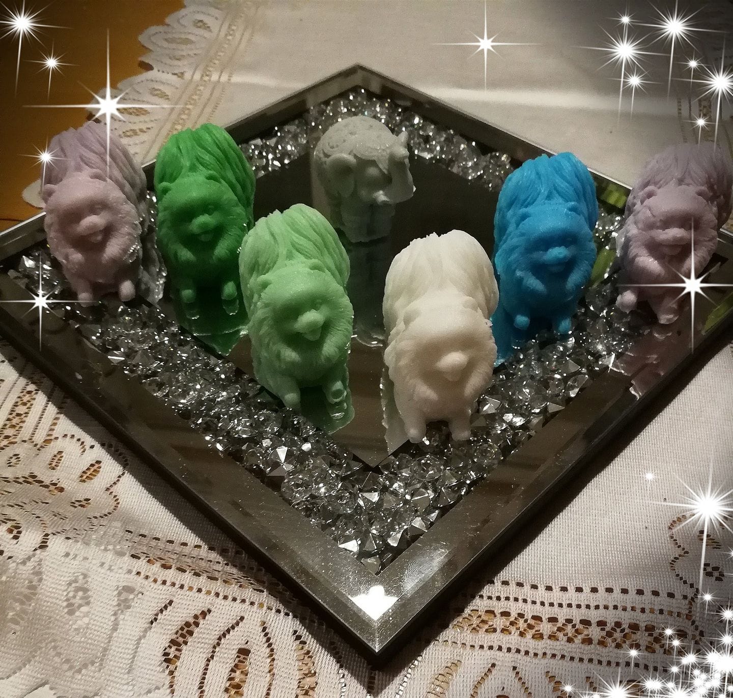 Pomeranianfigur aus Seife