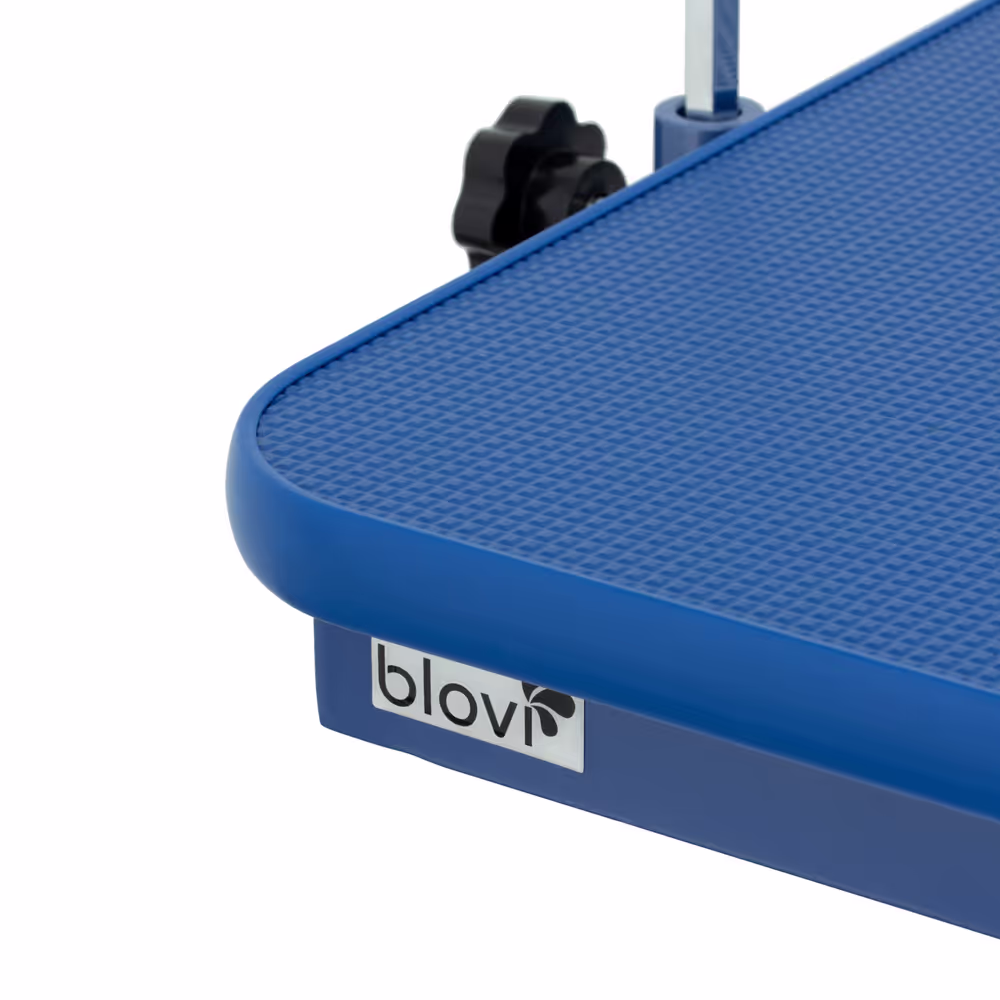 Blovi X-Shape Competition-Tisch 60 x 45 cm – klappbarer Trimmtisch in Blau