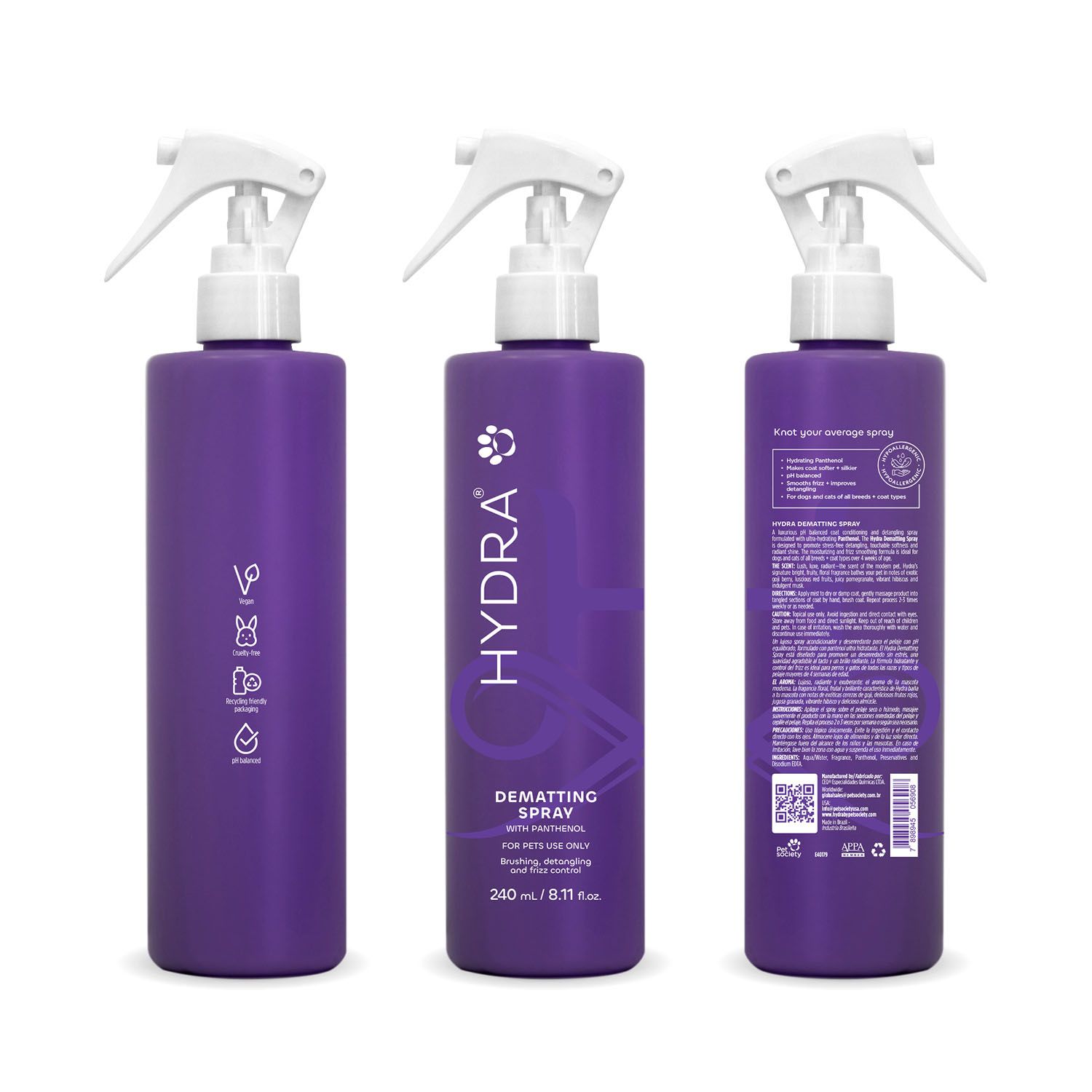HYDRA PET CARE DEMATTING SPRAY 240 ml