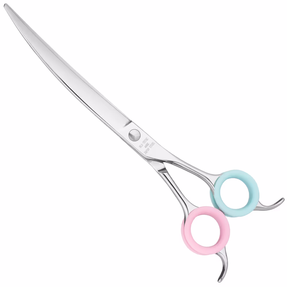 Blovi Teddy Line gebogene Schere 7,5" – stark gebogene Grooming-Schere, japanischer Stahl