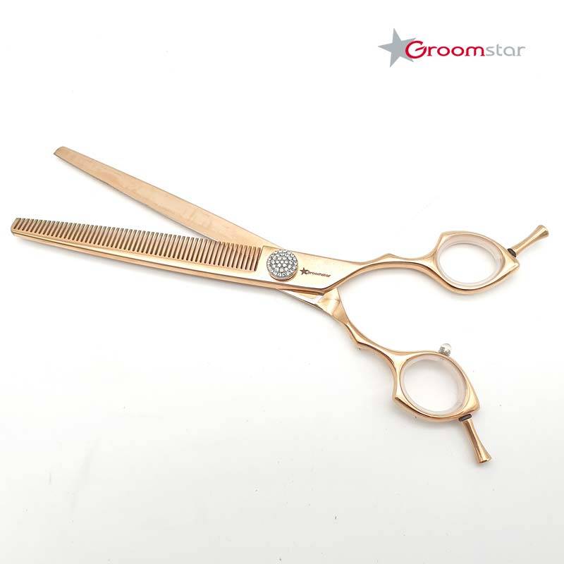 Groomstar – professionelle   Modelierschere , 7,5 Zoll, 56 Zähne Rose/Gold