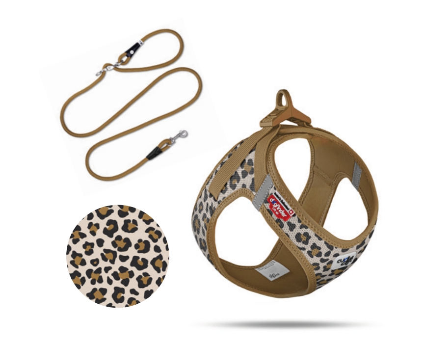 Curli Vest Harness Air-Mesh SE27 Leopard Braun+ Leine  / Vorbestellung /Lieferrung ca. ende April 2027