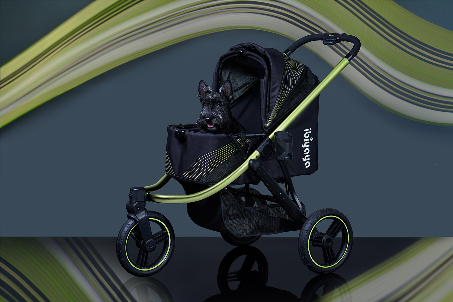 Ibiyaya® Hundebuggy "The Beast" - FS2149-B - Jet Black