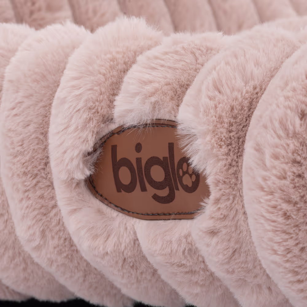 Biglo Bed Cobe Grey – bequemes und weiches Bett, Hundesofa rosa