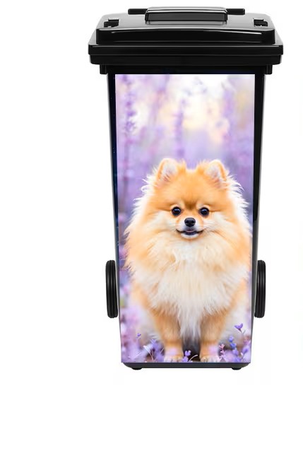 Pomeranian Aufkleber für Mülleimer/Mülltonne