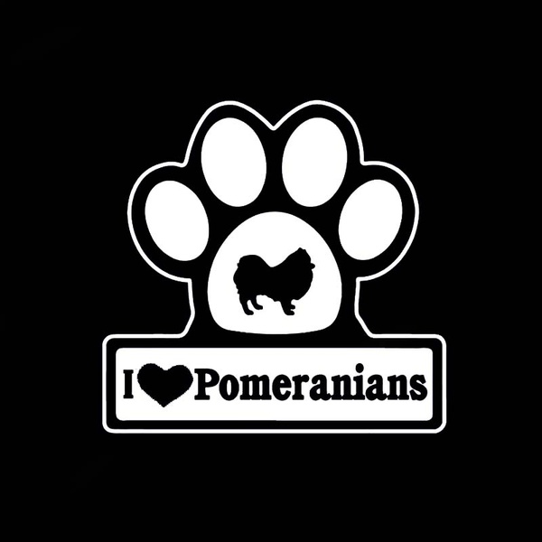Pomeranian-Aufkleber  I love Pomeranian