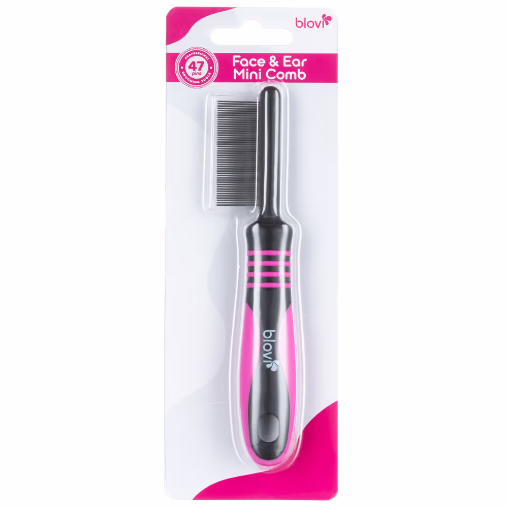 Blovi Face & Ear Mini-Kamm mit 47 Zinken – sehr kleiner Kamm zur Pflege der Ohr-, Augen- und Gesichtspartie, 47 Zinken