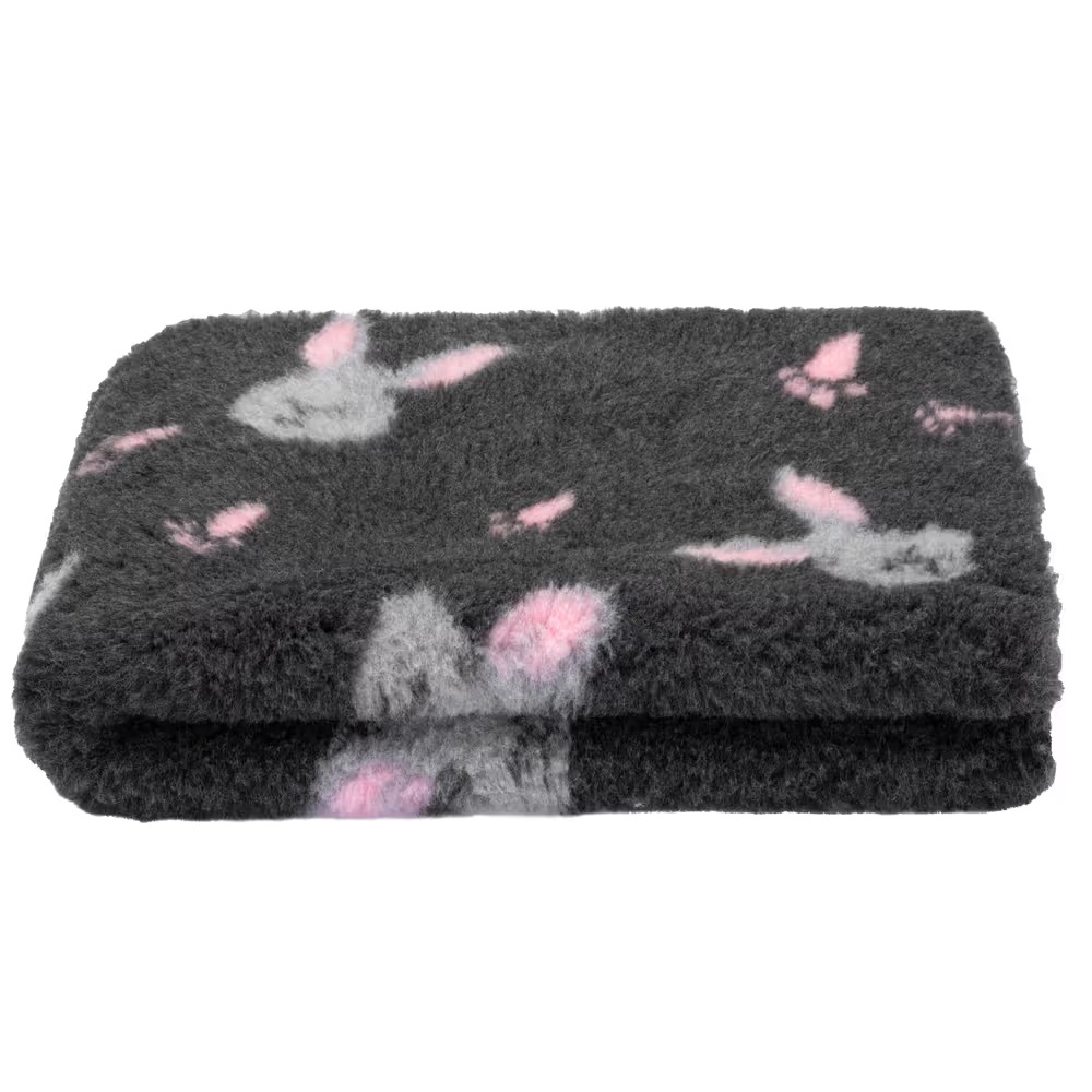 Blovi DryBed VetBed A+ – rutschfestes Bett, Tierbett, Graphit mit Hasenfigur