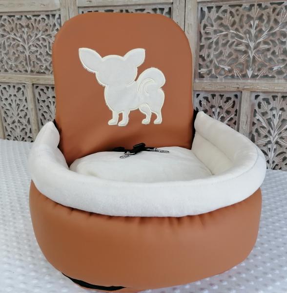 Angel & Gladys Autositz" Chihuahua"   in Caramel/ weiß