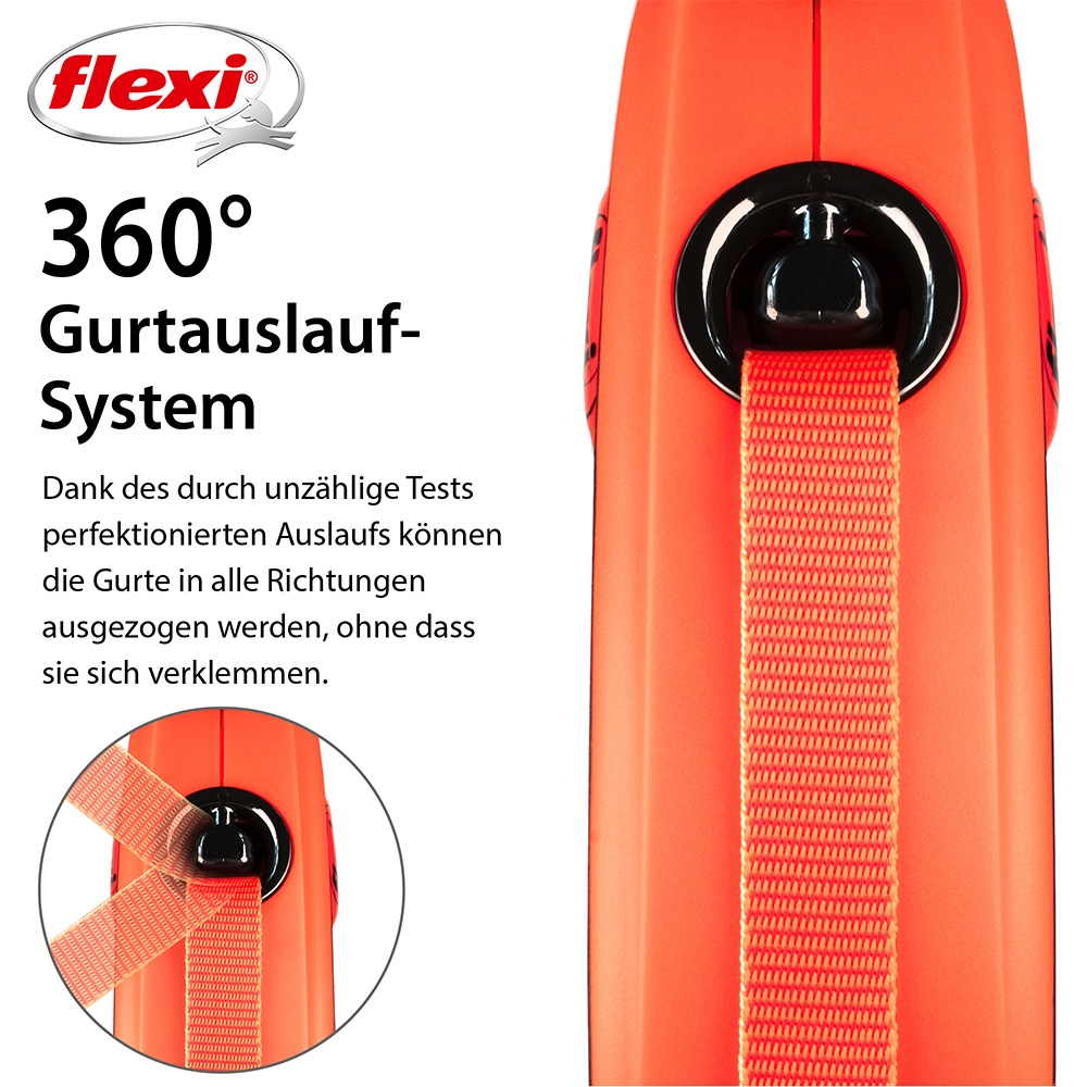 Flexi Xtreme -Rollleine orange/ schwarz M- 5m