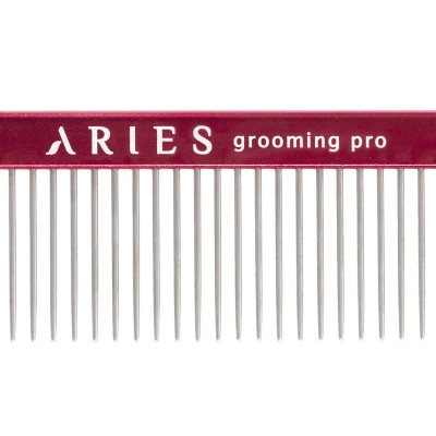 Aries Grooming Pro - Comb -Aluminiumkamm mit 49 Zinken, Zinkenlänge 3,35 cm, Gesamtlänge 20 cm