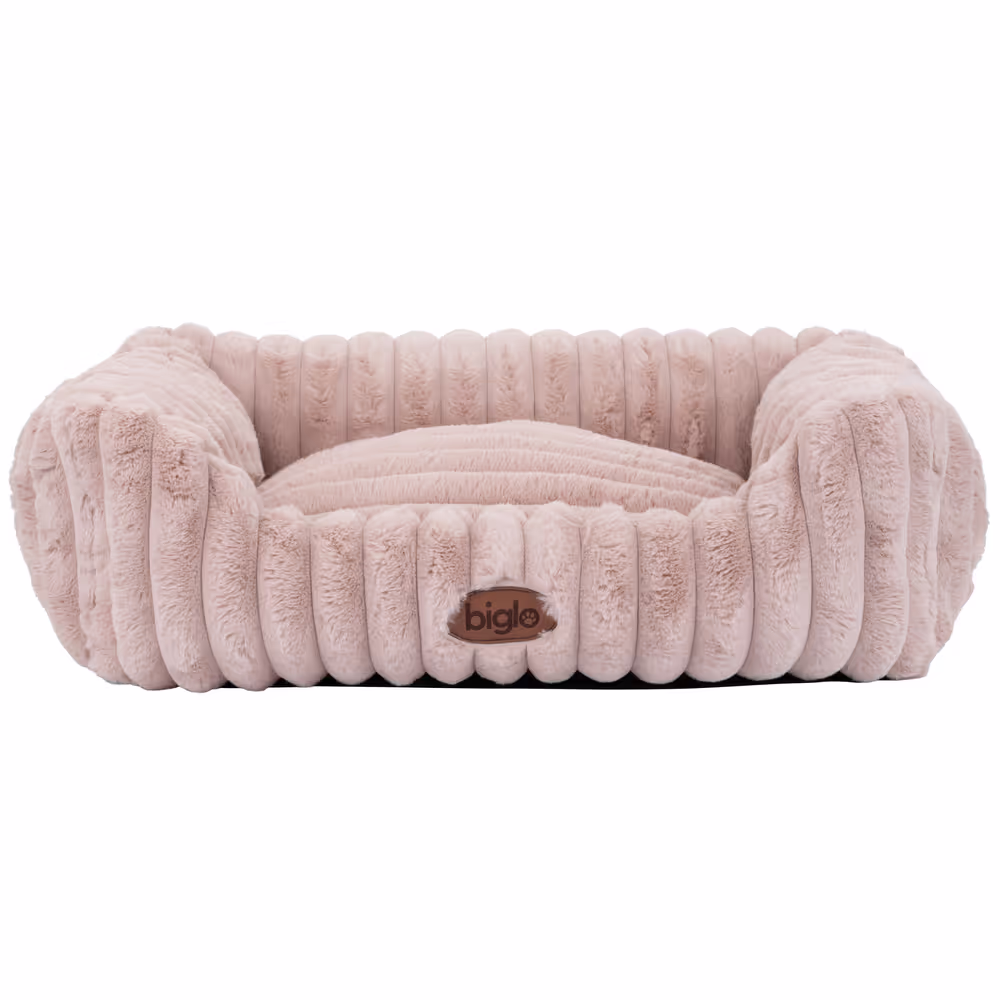 Biglo Bed Cobe Grey – bequemes und weiches Bett, Hundesofa rosa