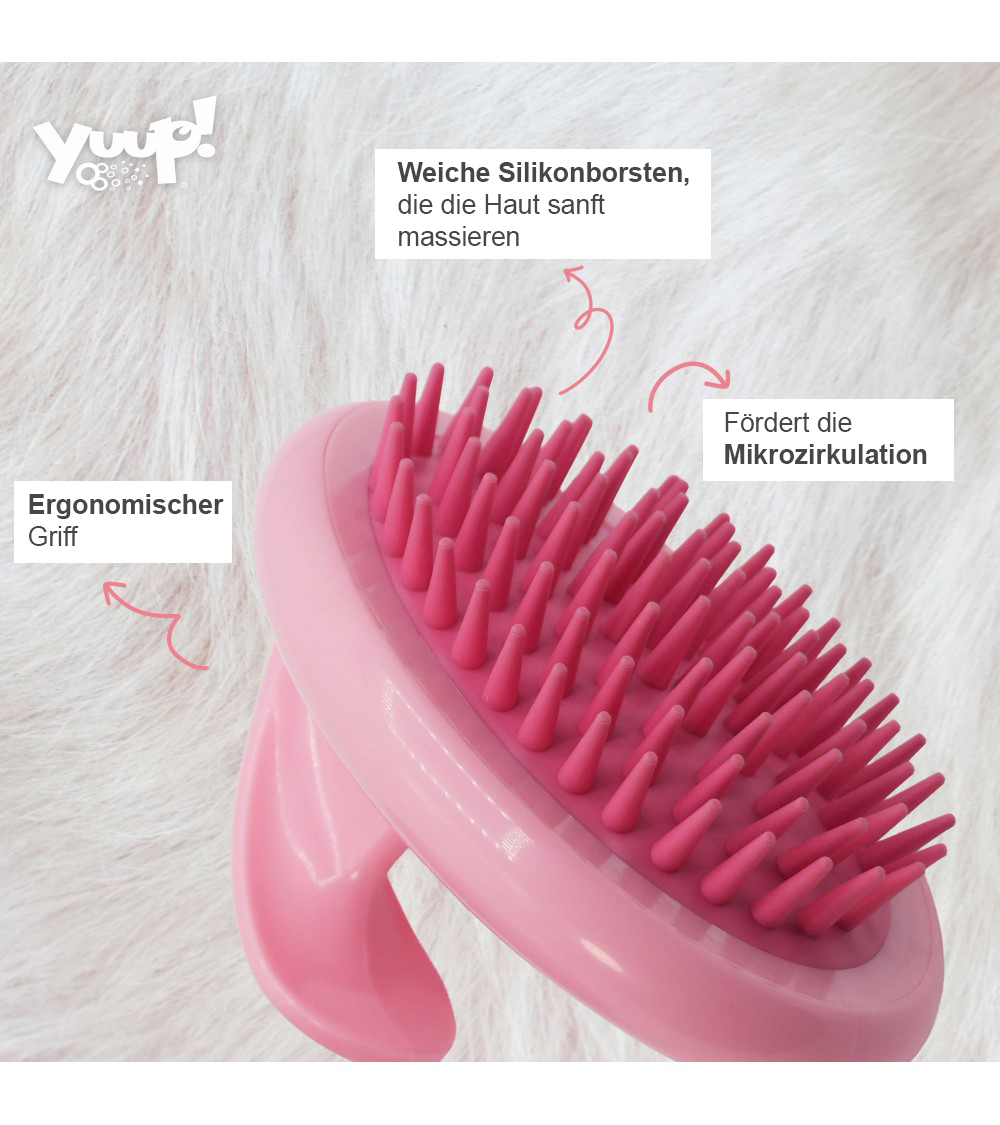 Yuup!® "PinkMassage" professionelle Gummibürste