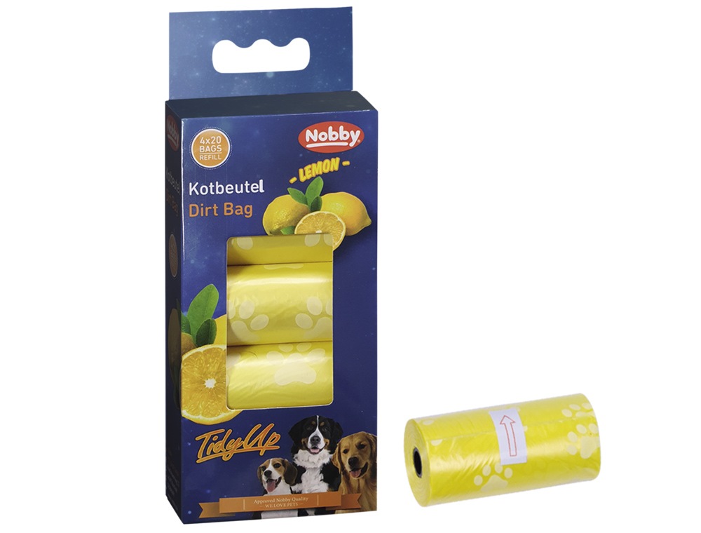 TidyUp Kotbeutel "LEMON" mit Pfotendruck mit Zitronenduft