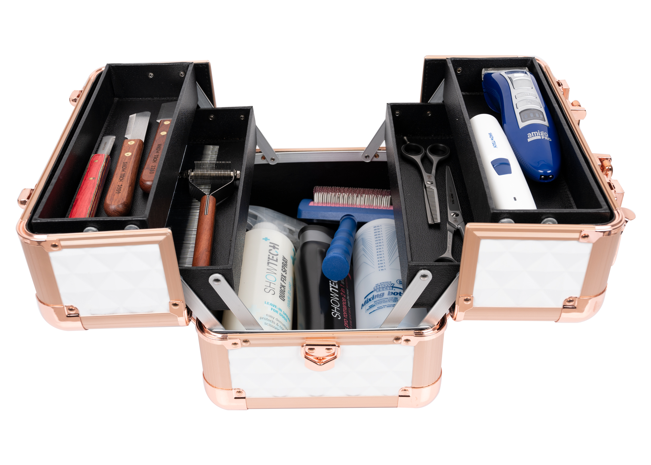Groom-X Grooming Case Mini Diamond Pattern White