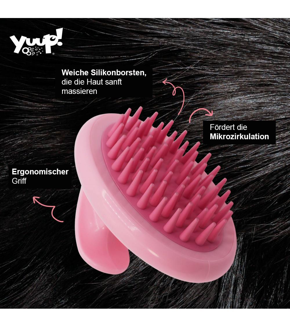 Yuup!® "PinkMassage" professionelle Gummibürste