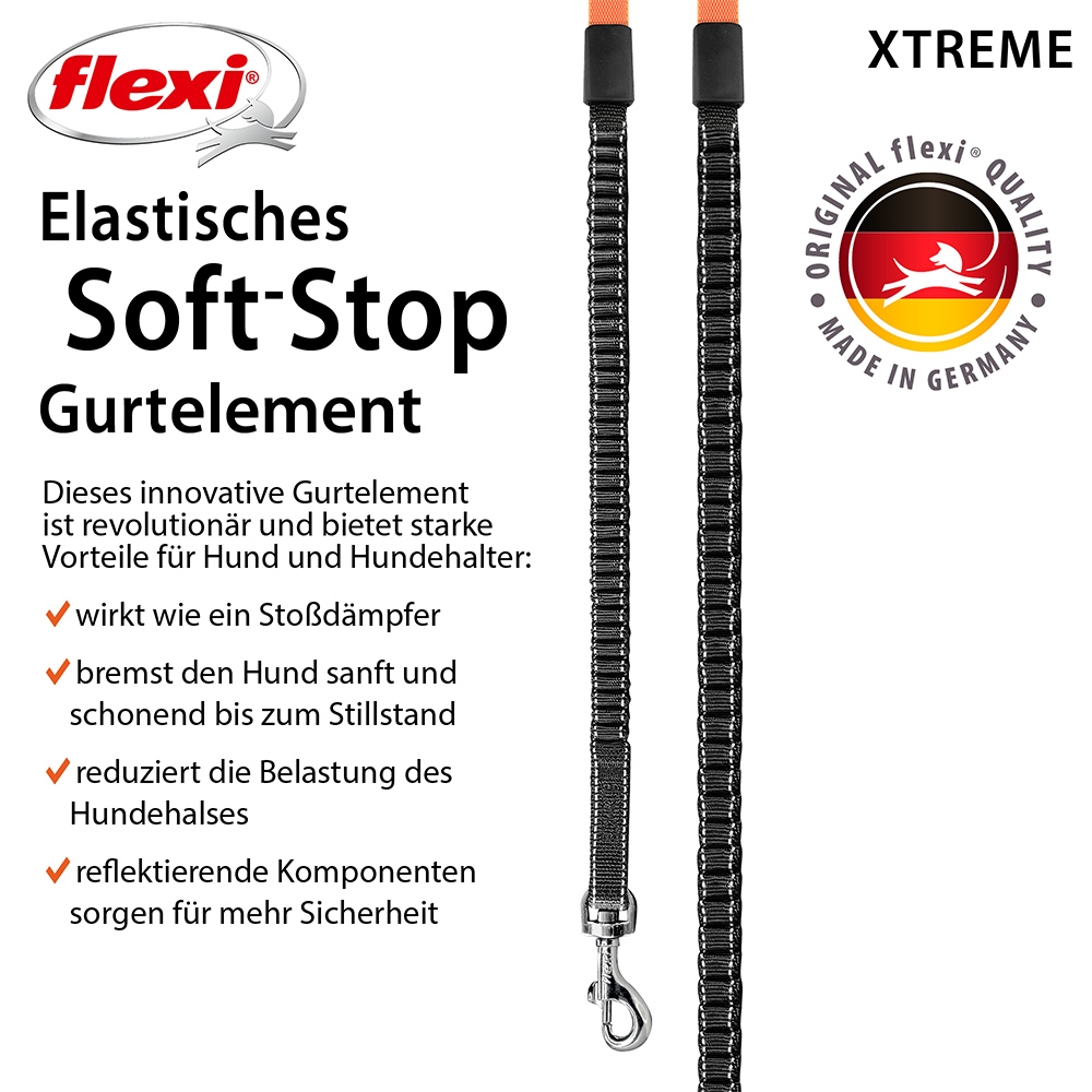 Flexi Xtreme -Rollleine orange/ schwarz M- 5m