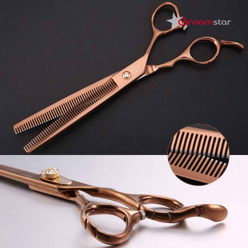Groomstar - professionelle Effilierschere, Modell Champagne Bliss, 7", 48 Zähne