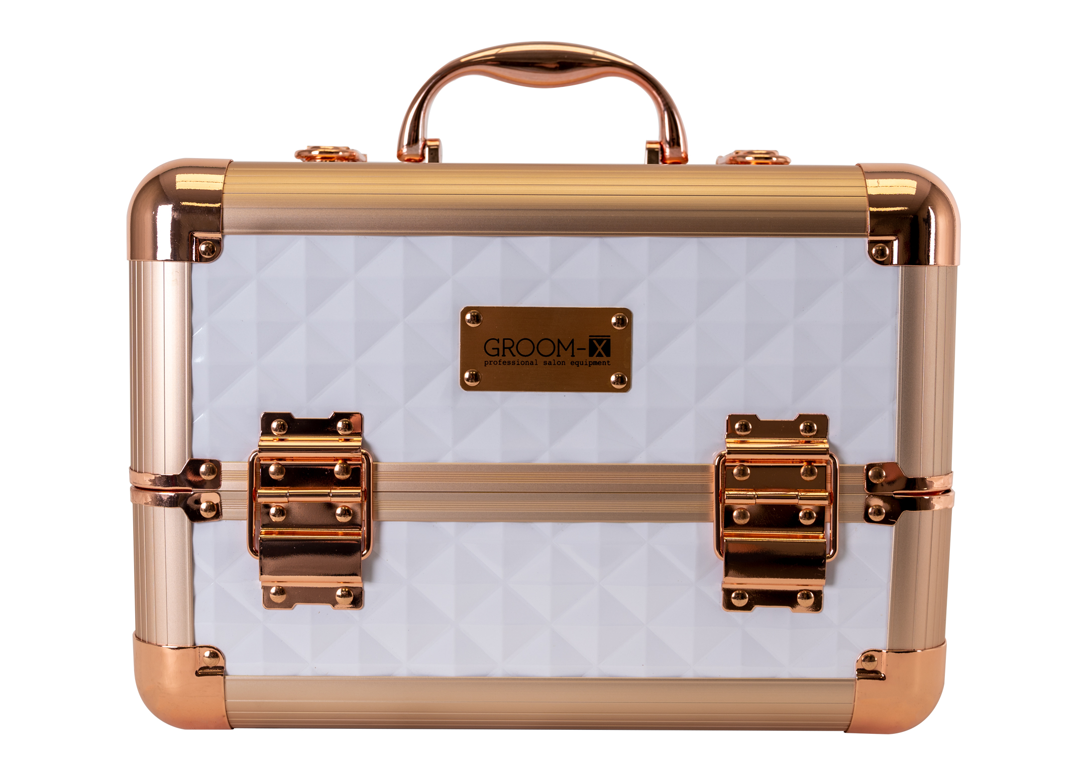 Groom-X Grooming Case Mini Diamond Pattern White