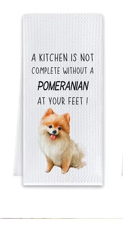 Handtuch/Küchentuch   mit Pomeranian Motiv 45 x 66 cm