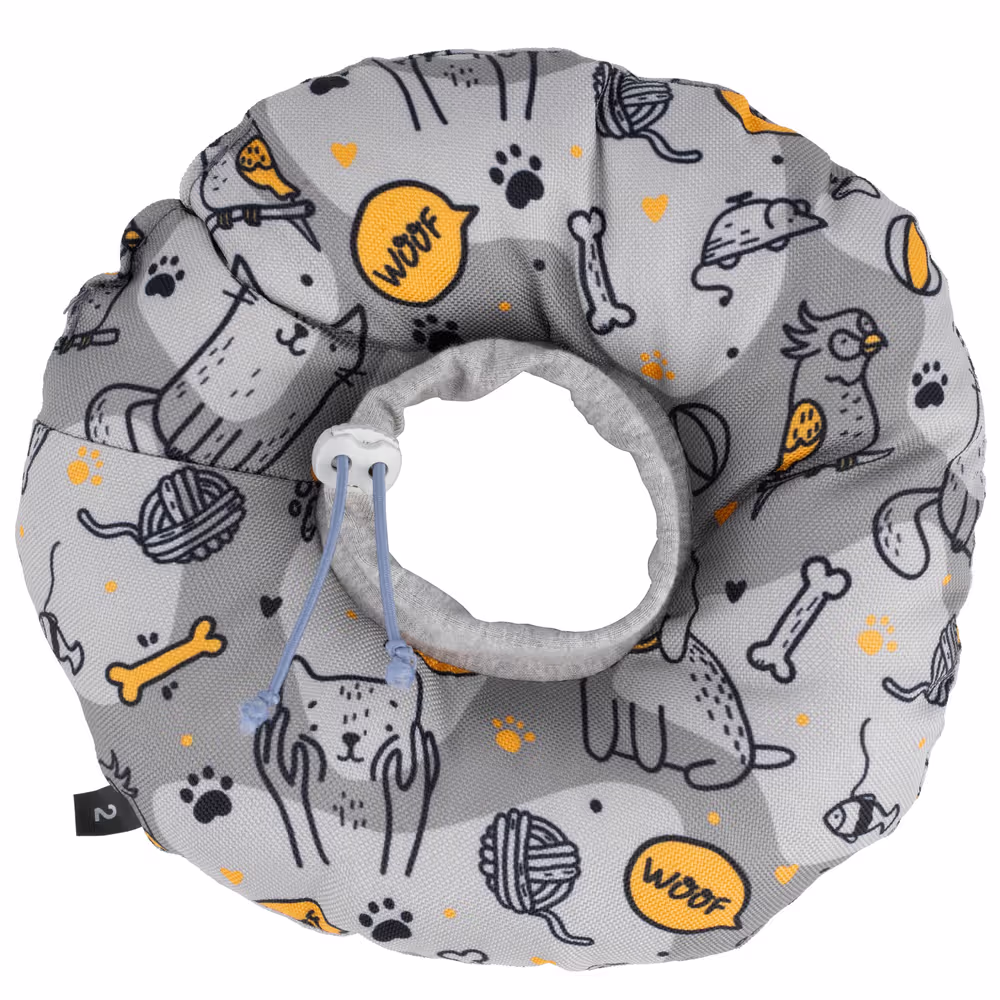 Biglo Pet Recovery Soft Cone Dark Grey – Halskrause für Hunde und Katzen, weich, hellgrau