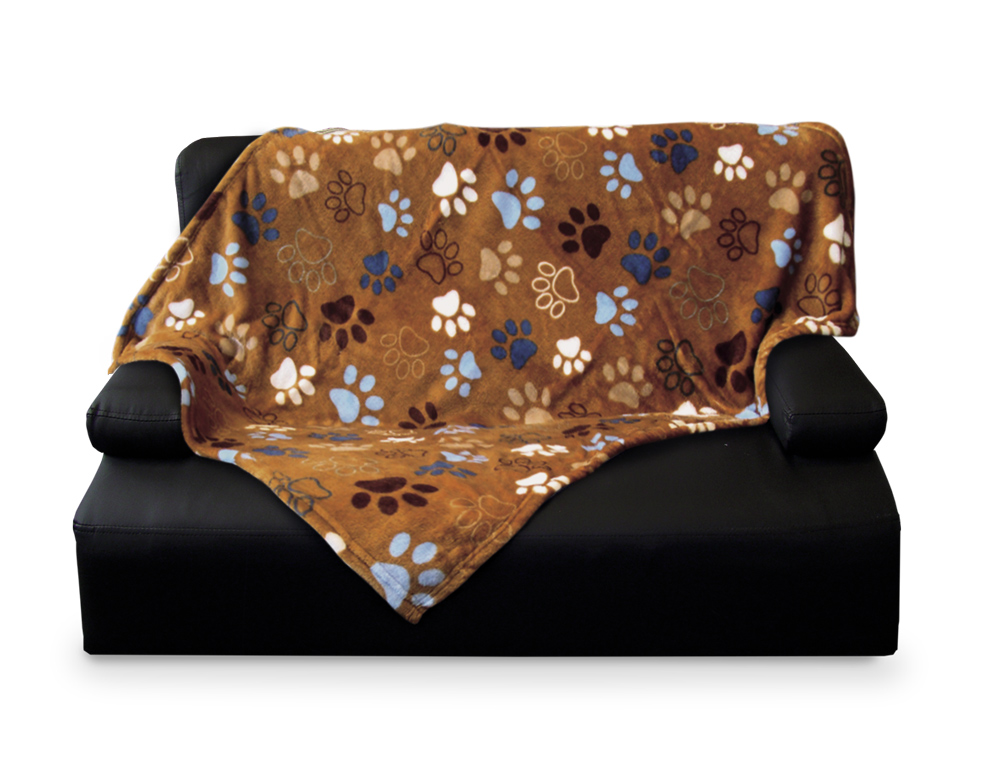 Fleece Plaid "LISSI" Classic 75 x 100 cm braun