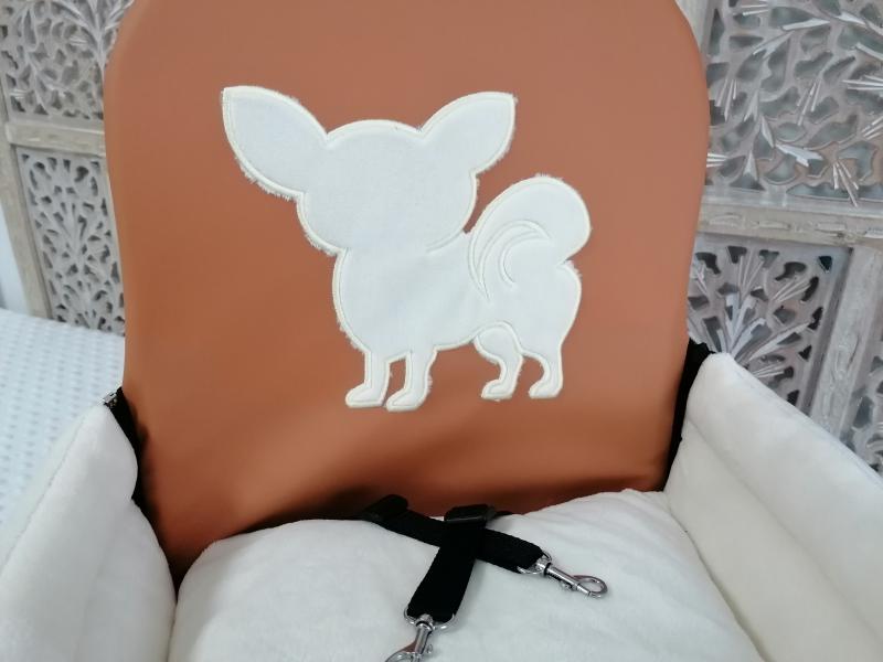Angel & Gladys Autositz" Chihuahua"   in Caramel/ weiß