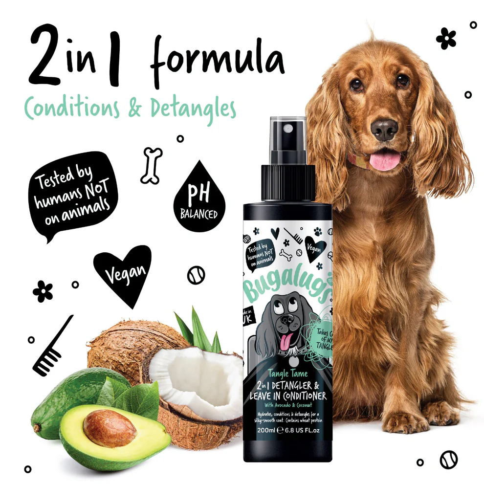 Bugalugs Tangle Tame 2in1 Leave In Conditioner 200ml - Entwirrender Conditioner für Hunde, Avocado- und Kokosduft 200 ml