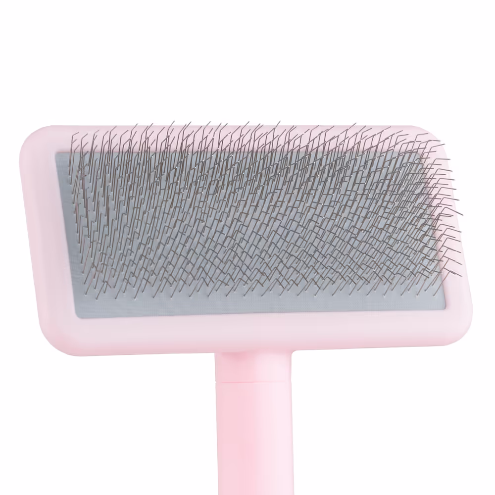 Blovi Basic Soft Slicker Brush – kleine Zupfbürste mit  12-mm-Stiften, Pink