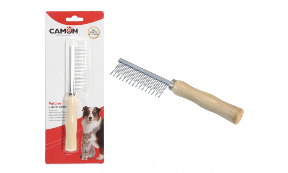 Camon® Hundekamm mit 32 langen & kurzen Zähnen