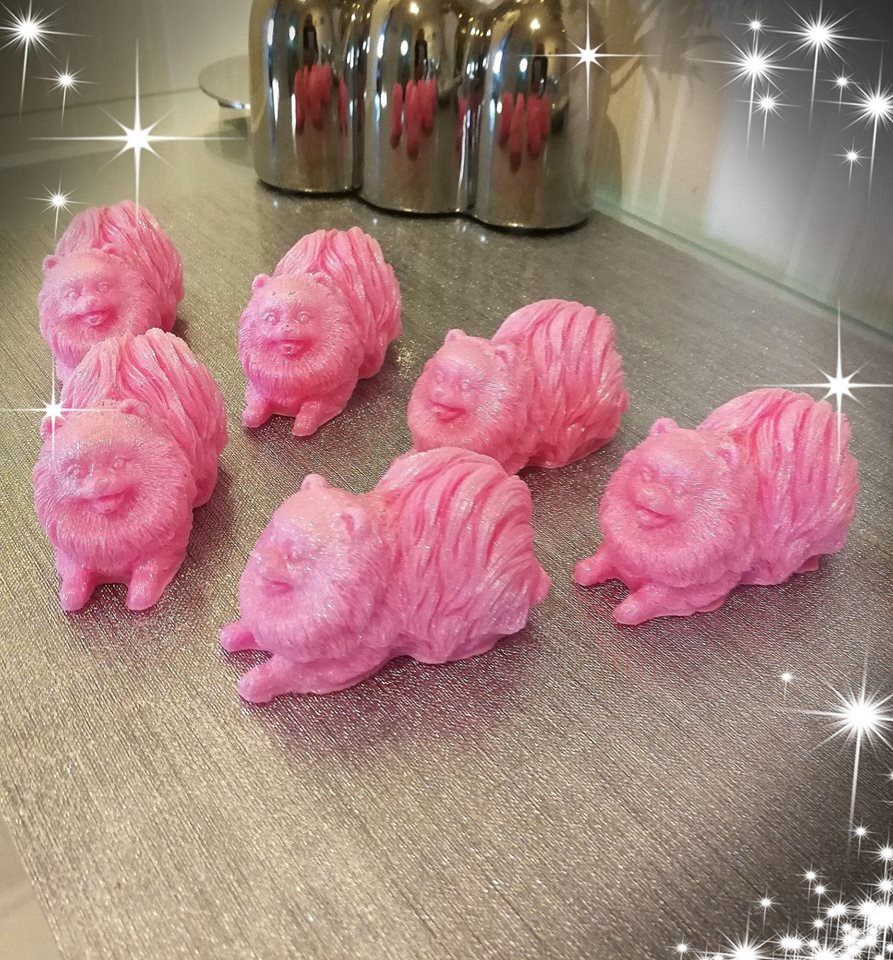 Pomeranianfigur aus Seife