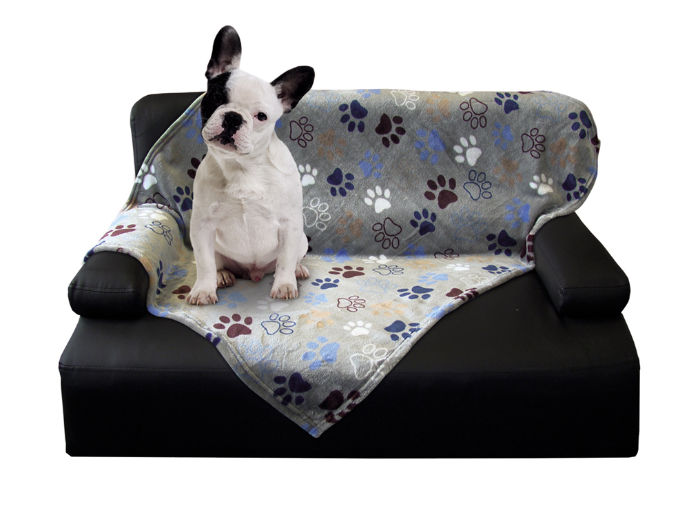 Fleece Plaid "LISSI" Classic 100 x 150 cm helllgrau